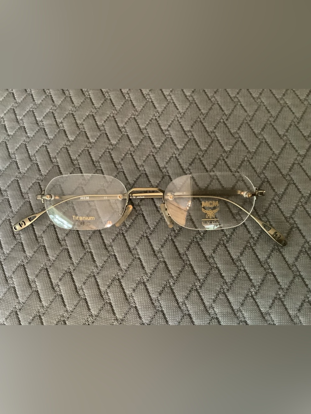 MCM Rimless Titanium Eyeglasses in Gold Tone